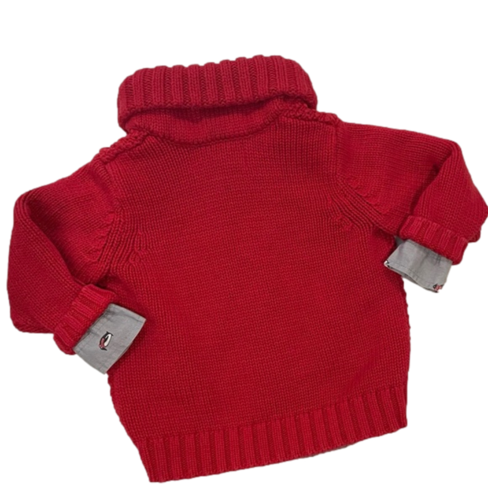 ⭐️Old Navy, 2 Piece, 18-24M Sweater and Button Down Shirt, Red and Gray. 5/$25 - Picture 2 of 6